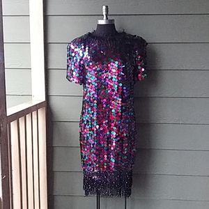 Multi-Color Sequin Dress | Party/Birthday/Graduation Dress | Size 8
